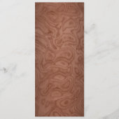 Menu Country Western Rustic Wood Dîner Mariage (Dos)