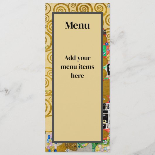 Menu Couple de la Fulfillment de Gustav Klimt Nouveau (Dos)