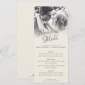 Menu Couple de mariés s'embrassant en monochrome (Devant / Derrière)