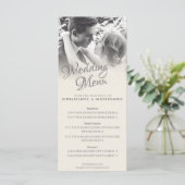 Menu Couple de mariés s'embrassant en monochrome (Debout devant)
