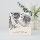 Menu Couple de mariés s'embrassant en monochrome (Debout devant)
