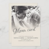 Menu Couple Mariage baiser en monochrome (Devant / Derrière)