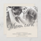 Menu Couple Mariage baiser en monochrome (Devant / Derrière)