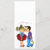 Menu Couple romantique mignon - Amour - Baiser - Je t'a (Dos)