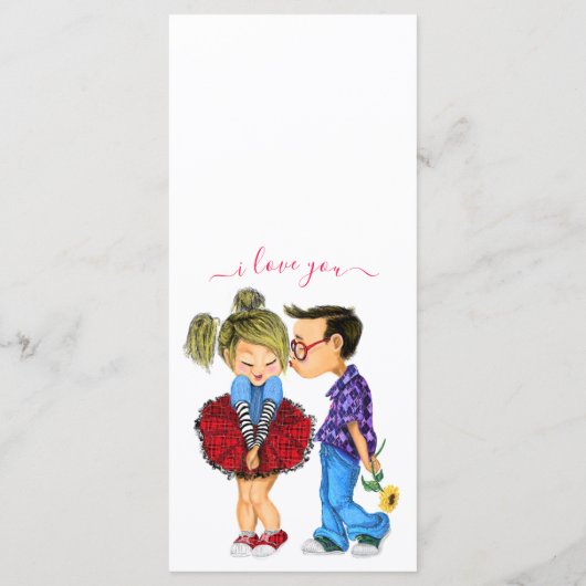 Menu Couple romantique mignon - Amour - Baiser - Je t'a (Dos)