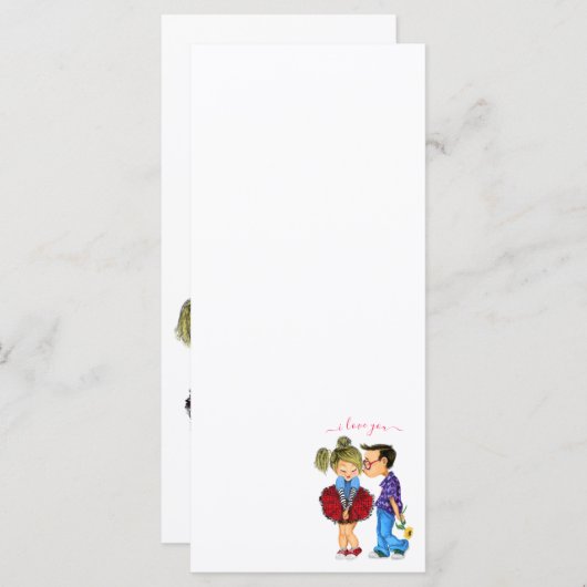 Menu Couple romantique mignon - Amour - Baiser - Je t'a (Devant / Derrière)