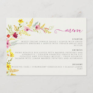 Menu Couronne de fleurs d'orchidée sauvage rose pourpre