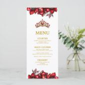 Menu Couronne de fleurs en Diadème Rouge Doré pour Quin (Debout devant)