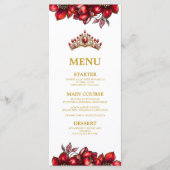 Menu Couronne de fleurs en Diadème Rouge Doré pour Quin (Devant)