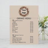 Menu Couronne de grains de café botaniques avec logo pe (Debout devant)