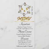 Menu Couronne de laurier dorée élégante Monogramme de m (Devant)