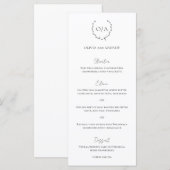 Menu Couronne de monogramme classique élégante pour mar (Devant / Derrière)