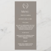 Menu Couronne de monogramme Taupe Ivory classique pour  (Devant)