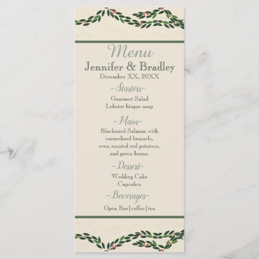 Menu Couronne de Noël (Devant)