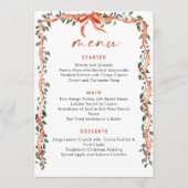 Menu Couronne de Noël Fantaisie Rouge pour Dîner de Fêt (Devant)