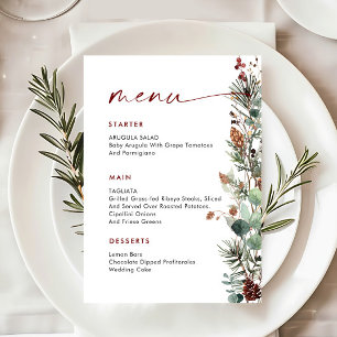 Menu Couronne de Noël Fantaisie Rouge pour Dîner de Fêt