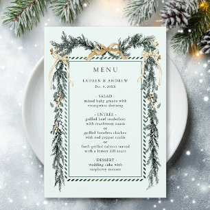 Menu Couronne de verdure hivernale Mariage Vert menthe