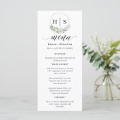 Menu Couronne élégante Monogramme Mariage  (Debout devant)
