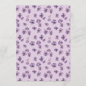 Menu Couronne florale aquarelle violette Lilas (Dos)