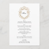 Menu Couronne florale classique Monogramme Mariage (Devant)