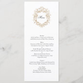 Menu Couronne florale classique Monogramme Mariage (Devant)