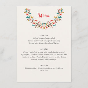Menu Couronne florale élégante romantique moderne de ma