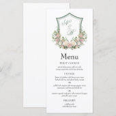 Menu Couronne florale rose (Devant / Derrière)