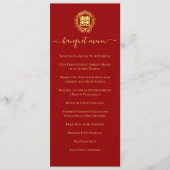 Menu Couronne florale rouge mariage chinois double bonh (Devant)