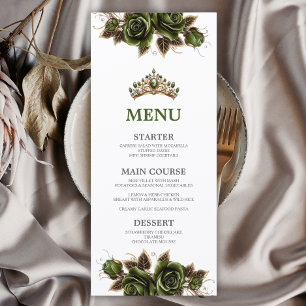 Menu Couronnes de Quinceañera Roses Vert Émeraude et Ti