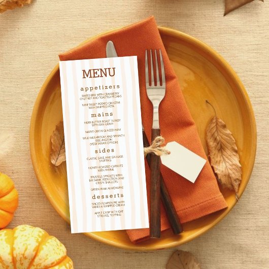 Menu Cozy Harvest Thanksgiving Turkey Fall Dinner 