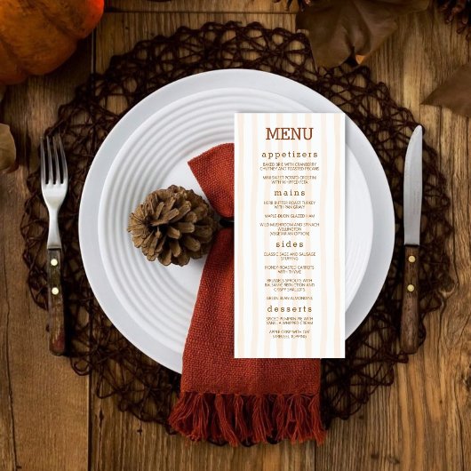 Menu Cozy Harvest Thanksgiving Turkey Fall Dinner 