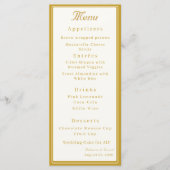 Menu Cream & Ochre Two Hearts Catholic Wedding (Devant)