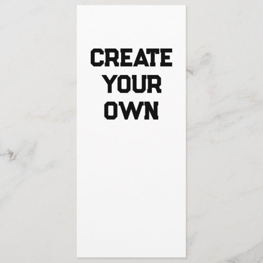 Menu Créez le Vôtre (Devant)