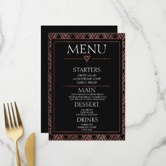 Menu Créez Votre Propre - Art Déco Noir Minimaliste