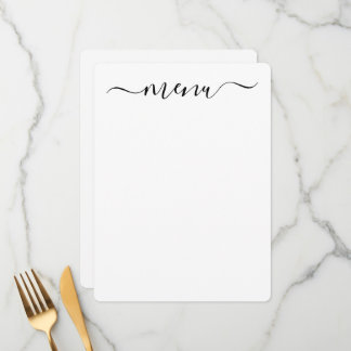 Menu Créez votre propre blanc entièrement Customisé