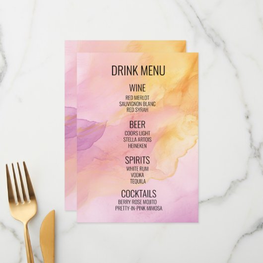 Menu Créez votre propre boisson - Boisson Arrière - pla (Devant/Arrière en situation)