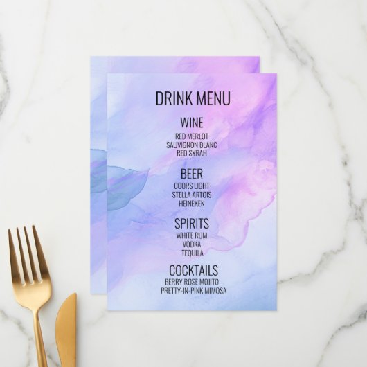 Menu Créez votre propre boisson - Boisson Arrière - pla (Devant/Arrière en situation)