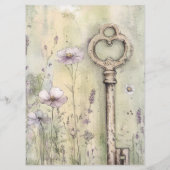 Menu Créez Votre Propre Clé Rustique Chic Usé Personnal (Dos)