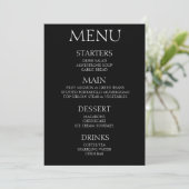 Menu Créez votre propre événement noir minimaliste (Debout devant)