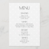 Menu Créez Votre Propre Mariage Rétro à Points Gris (Devant)