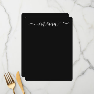 Menu Créez votre propre Noir entièrement Customisé
