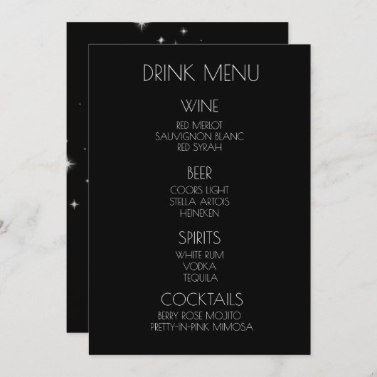 Menu Créez votre propre - X-Ray Flower & Stars Drink (Devant / Derrière)