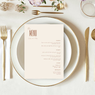Menu Crème minimaliste simple Mariage moderne