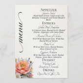 Menu Crème - Monogramme, Fleurs sauvages & Merci (Devant)