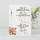 Menu Crème - Monogramme, Fleurs sauvages & Merci (Debout devant)