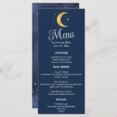 Menu Crescent Moon Starry Night Marine Mariage Flat Men (Devant / Derrière)