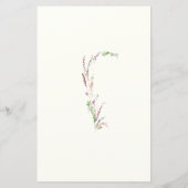 Menu Crest Fleur sauvage aquarelle (Dos)