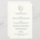 Menu Crest Fleur sauvage aquarelle (Devant / Derrière)