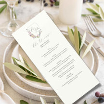 Menu Crest Fleur sauvage aquarelle