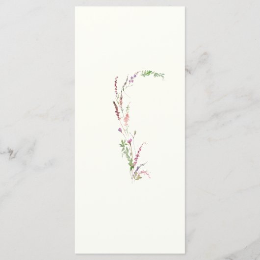 Menu Crest Fleur sauvage aquarelle (Dos)